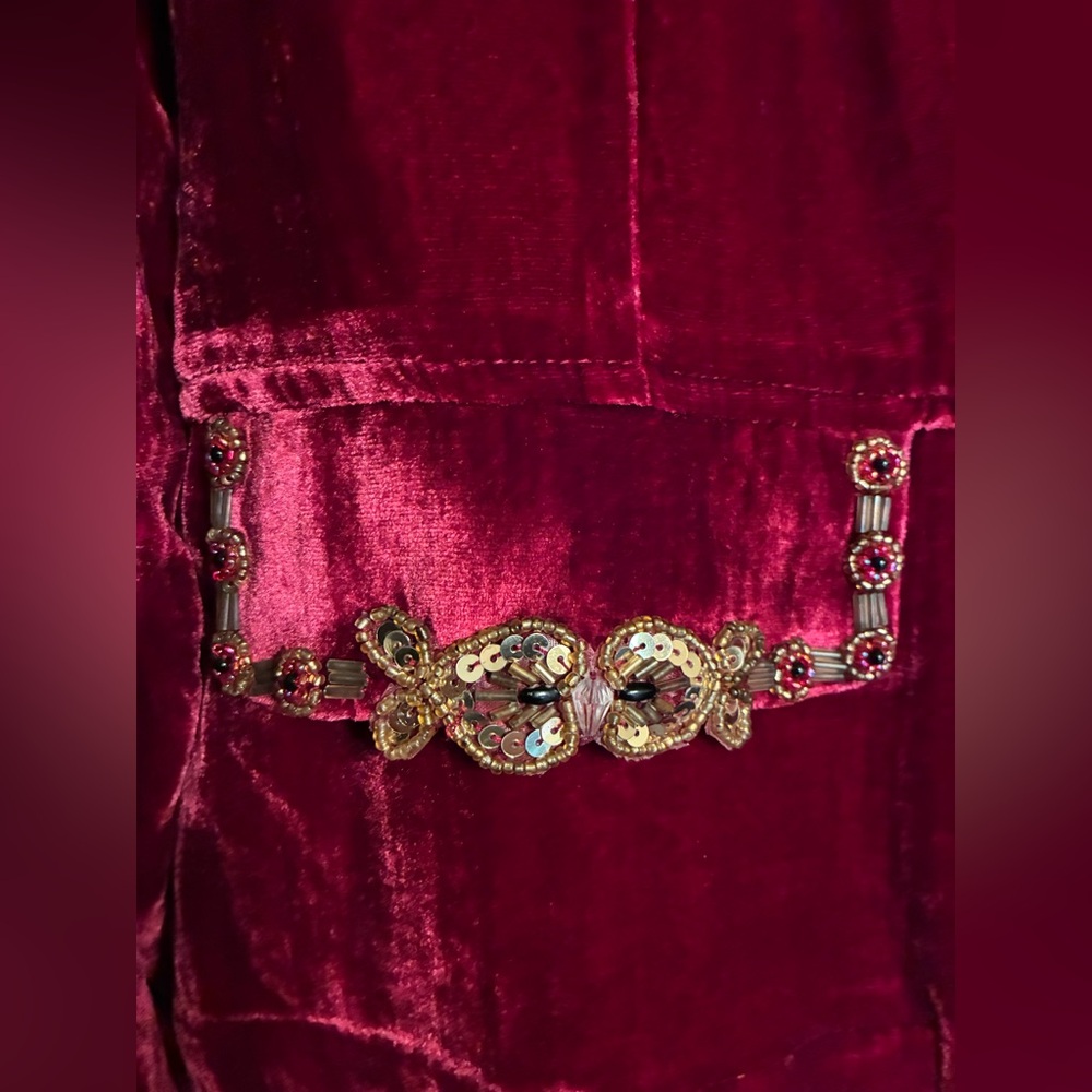 Berek Women's Rich Red Velvet Silk Blend Blazer - Picture 4 of 9